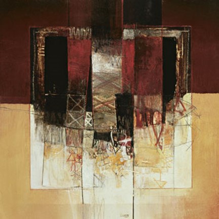 Framed Composizione in Rosso Print