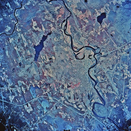 Framed Satellite view of Concord, New Hampshire Print