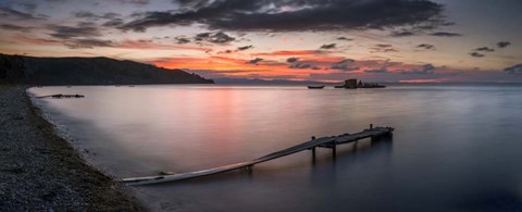 Framed Jetty on a Beach, Copacabana, Lake Titicaca, Bolivia Print