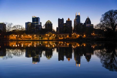 Framed Lake at Dusk,  Atlanta, Georgia Print