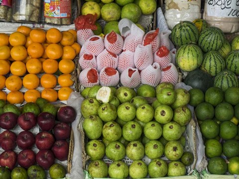 Framed Fruits and Vegetables for Sale in the Central Market, Kandy, Central Province, Sri Lanka Print