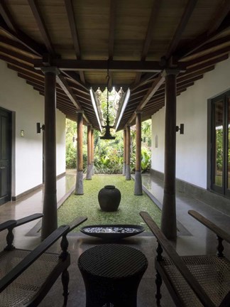 Framed Pool with Leaves, The Wallawwa, Kotugoda, Western Province, Sri Lanka Print