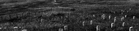 Framed Gravestones, Last Stand Hill, Little Bighorn Battlefield National Monument, Montana Print