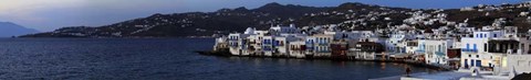 Framed Greek Island of Mykonos at Dusk, Greece Print