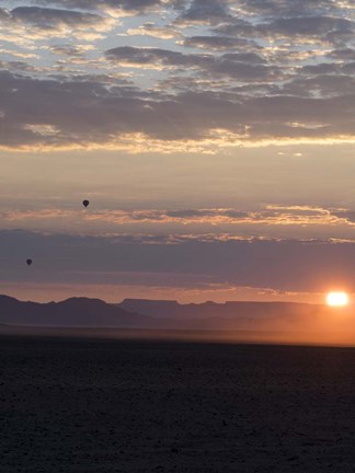 Framed Hot Air Balloons at Dusk, Namib-Naukluft National Park, Namibia Print