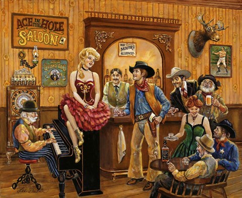 Framed Wild Wild West Saloon Print