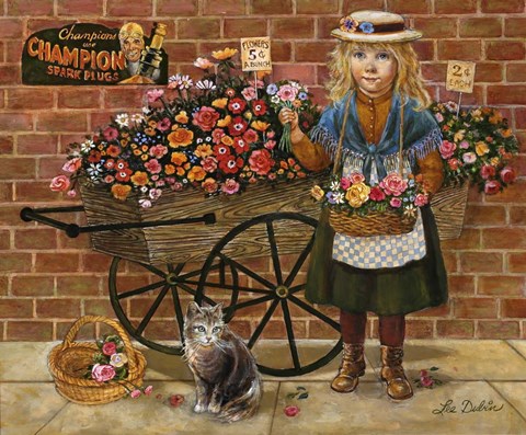 Framed Liza Flower Girl Print