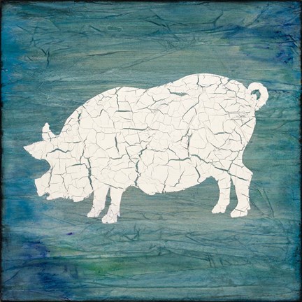 Framed Farm Pig Print