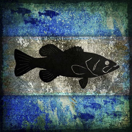 Framed Fishing Rules Bass Print