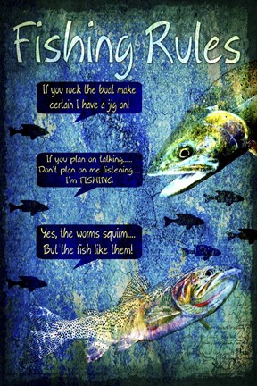 Framed Fishing Rules Print