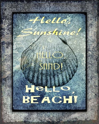 Framed Hello Beach Print