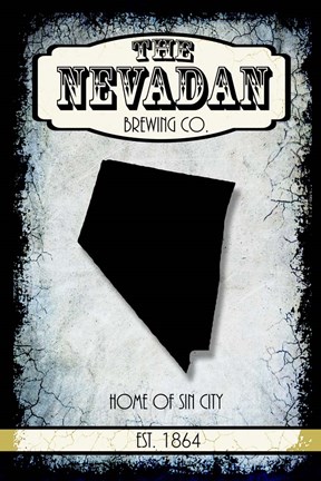 Framed States Brewing Co - Nevada Print