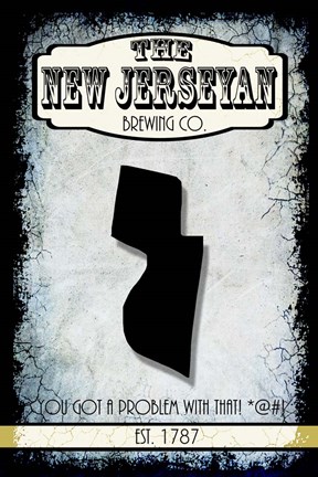 Framed States Brewing Co - New Jersey Print