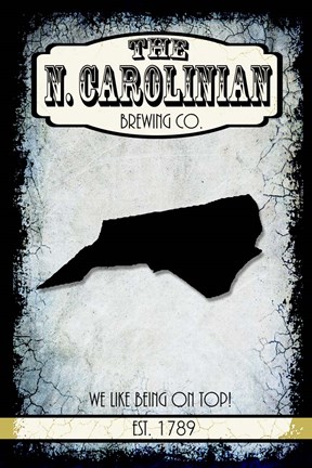 Framed States Brewing Co - North Carolinia Print