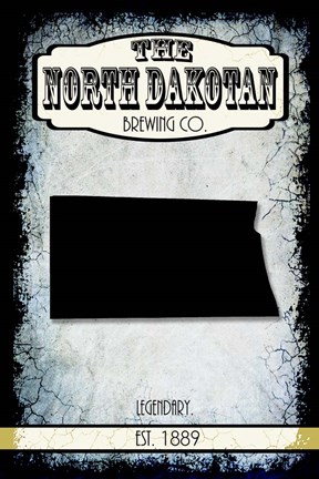 Framed States Brewing Co - North Dakota Print