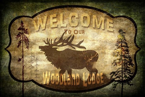 Framed Welcome - Lodge Elk Print