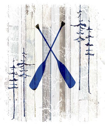 Framed Blue Moose - Oars Print