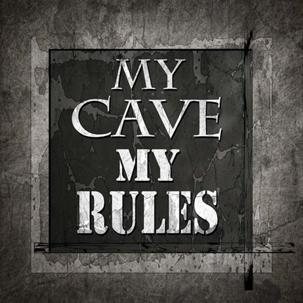 Framed Welcome To Man Cave My Rules Print