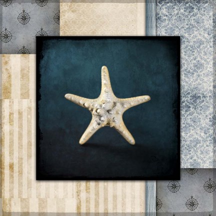 Framed Blue Sea Bumpy Star Print