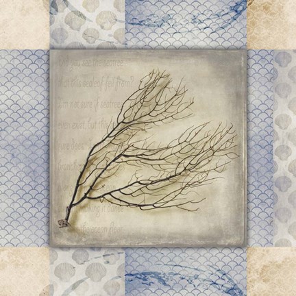 Framed White Sea Sea Leaf Print