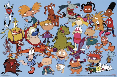 Framed Nick Toons - Characters Print