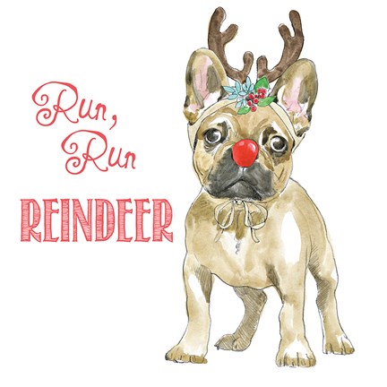 Framed Glamour Pups Christmas V Print