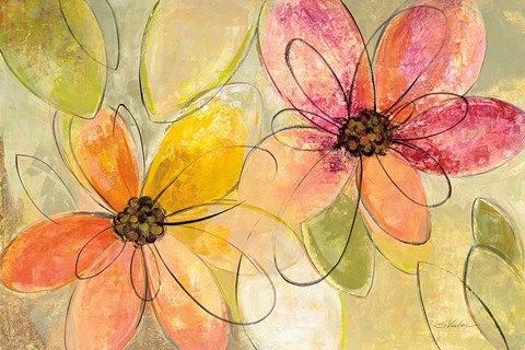 Framed Neon Floral v2 Print