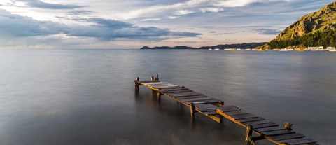 Framed Jetty in Copacabana, Lake Titicaca, Bolivia Print