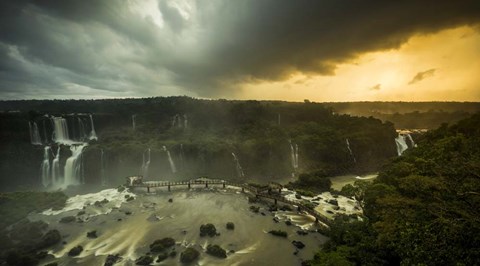 Framed Devil&#39;s Throat Falls Under Stormy Skies, Brazil Print