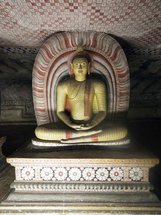 Framed Buddha Statue, Dambulla Cave Temple, Sri Lanka Print