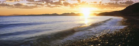 Framed Windan Sea Beach at Sunrise, La Jolla, San Diego County, California Print