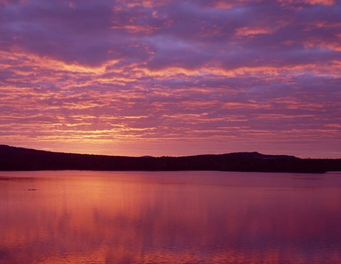 Framed Sunrise over Grand Lake Matagamon in Baxter State Park, Maine Print
