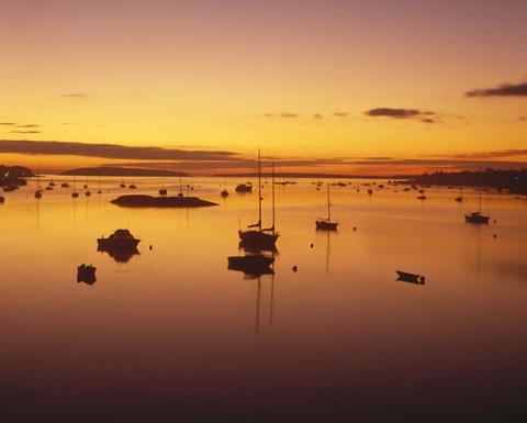 Framed Southwest Harbor Before Sunrise, Mt. Desert Island, Maine Print