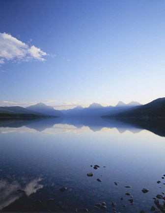 Framed Lake McDonald and the Rocky Mountains, Glacier National Park, Montana Print