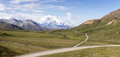 Framed Mount McKinley and Thorofare Pass, Denali National Park, Alaska Print