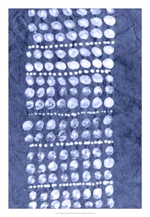 Framed Indigo Primitive Patterns VIII Print