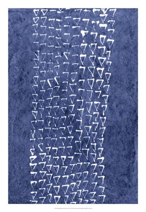 Framed Indigo Primitive Patterns IX Print