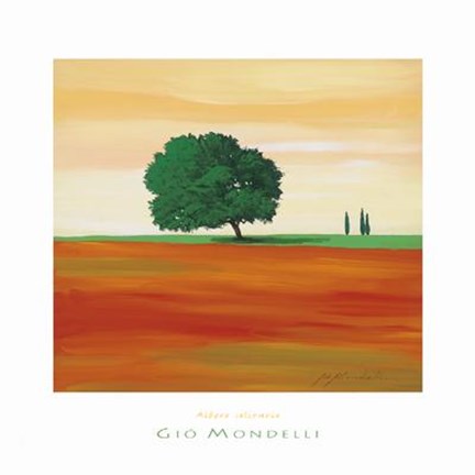 Framed Gio Mondelli - Albero Solitario Size 15.75x15.75 Print