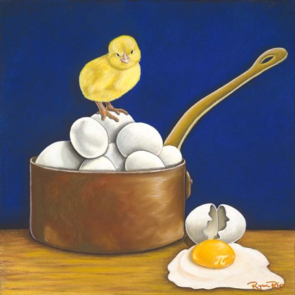 Framed Chicken Pot Pi (Chick in Pot Pi) Print