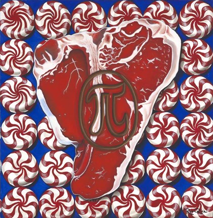 Framed Minced Meat Pi (Mints Meat Pi) Print