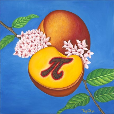 Framed Peach Pi Print