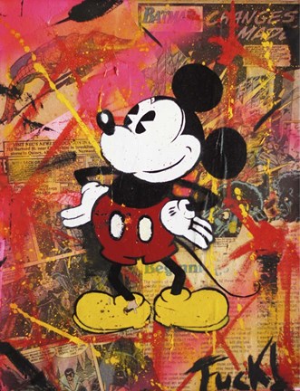 Framed Happy Mickey Print