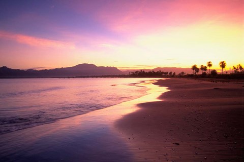Framed Beach sunset, Nadi, Fiji Print
