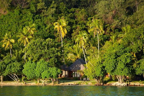 Framed Bure, Likuliku Lagoon Resort, Malolo Island, Mamanucas, Fiji Print