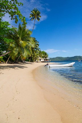 Framed Beach at Matangi Private Island Resort, Fiji Print