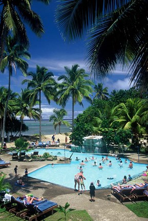 Framed Swimming Pool, Naviti Resort, Coral Coast, Fiji Print