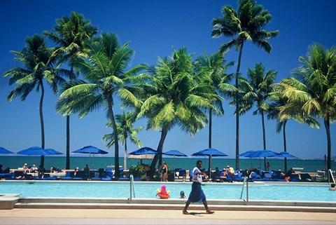 Framed Swimming Pool, Sheraton Fiji Resort, Denarau Island, Fiji Print