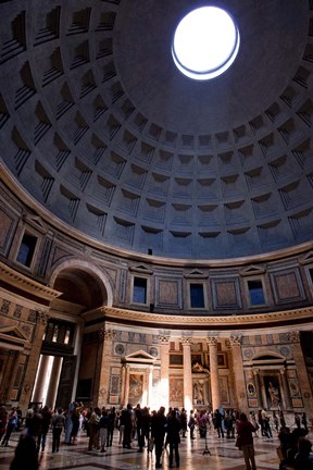 Framed Interior of the Pantheon in Rome, Lazio, Italy Print