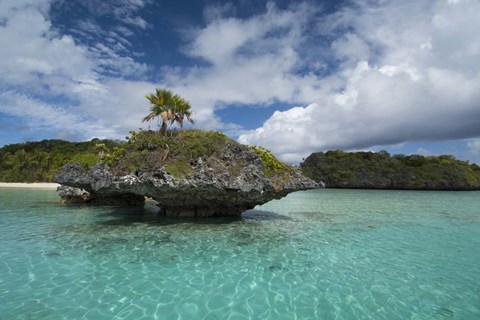 Framed Fiji, Island of Fulanga. Lagoon inside volcanic caldera. Print