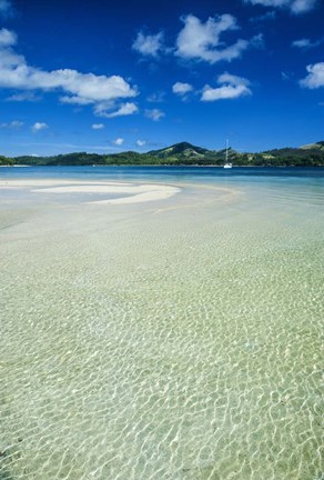 Framed Turquoise water at the Nanuya Lailai island, the blue lagoon, Yasawa, Fiji, South Pacific Print